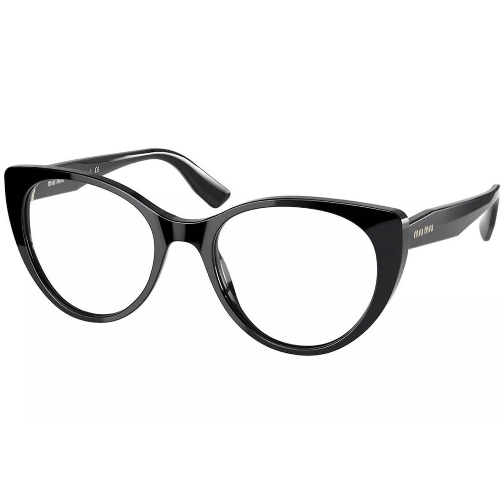 New! Miu Miu Black Cat-Eye Eyeglasses MU06TV 1AB1O1, Authentic